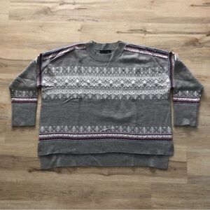 Tommy Hilfiger Charcoal Knit Festive Holiday Snowflake Pullover